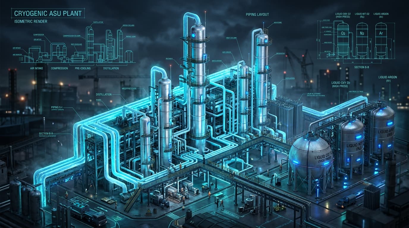 Cryogenic Air Separation Plant Cold Box Structure
