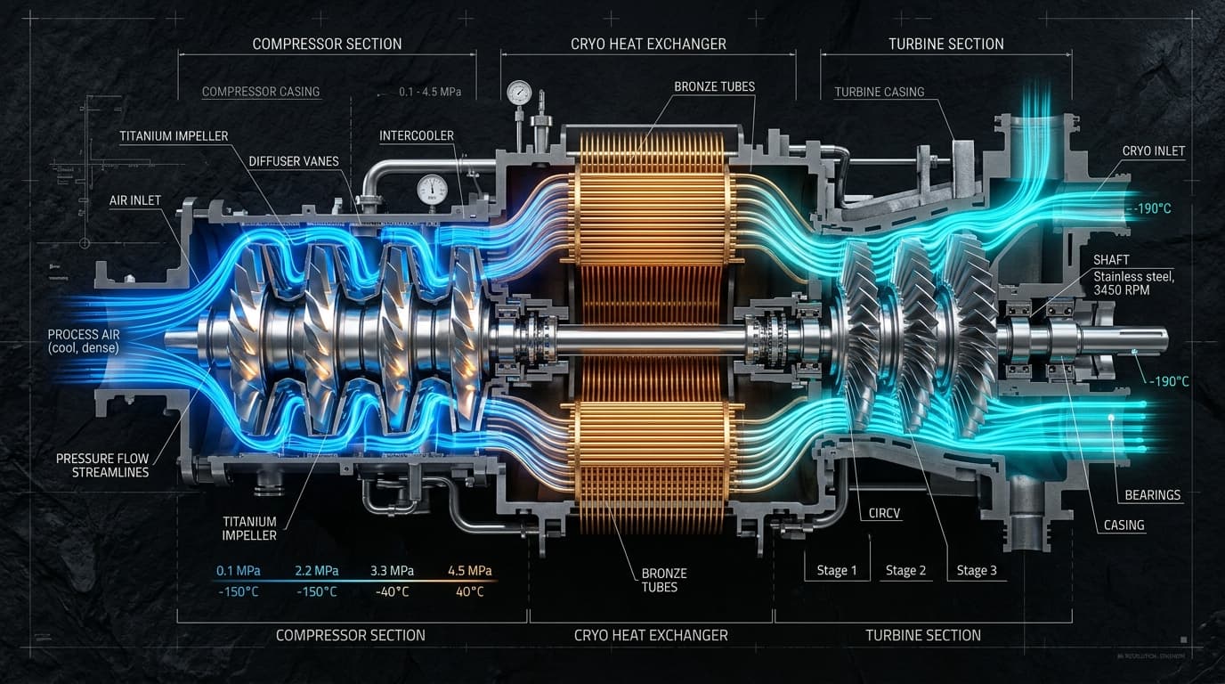 Expansion Turbine and High Pressure Gas Compressor